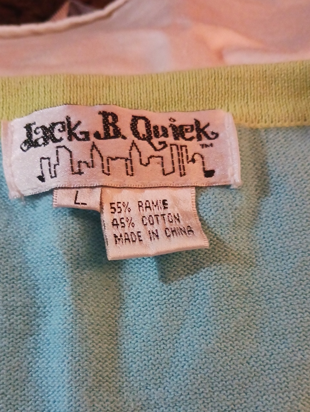 Jack B.Quick•size L:Cardigan with hidden buttons-Tourquiose and Lime Green